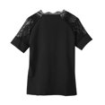 thumbnail image 5 of Summer Lace Short Sleeve T Shirts for Women Casual Fashion Sexy V Neck Tops Blouse Ladies Pullover Tee T-shirt Holiday Streetout Hangout, Black XL, 5 of 12