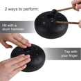 thumbnail image 4 of Tambor de percusión Mini tambor de lengua de acero de 5.5 pulgadas. 8 notas. C-Key. tambor de mano. tambor de bolsillo de acero. instrumento de percusión con mazos. bolsa de transporte para meditación Tomshoo  Tambor de percusión, 4 of 6