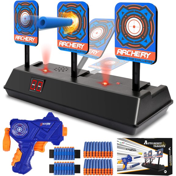 Pistola de dardos de juguete KKONES con reinicio automático de puntuación eléctrica para Nerf