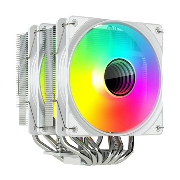 Radiador Informático Refrigerado Por Aire Torres Gemelas CPU Cooler 4pin Pwm Silent () White