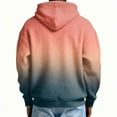 thumbnail image 4 of Men's Casual Solid Color Waffle Zipper Long Sleeve Hooded Sweatshirt Pink XL, 4 of 4