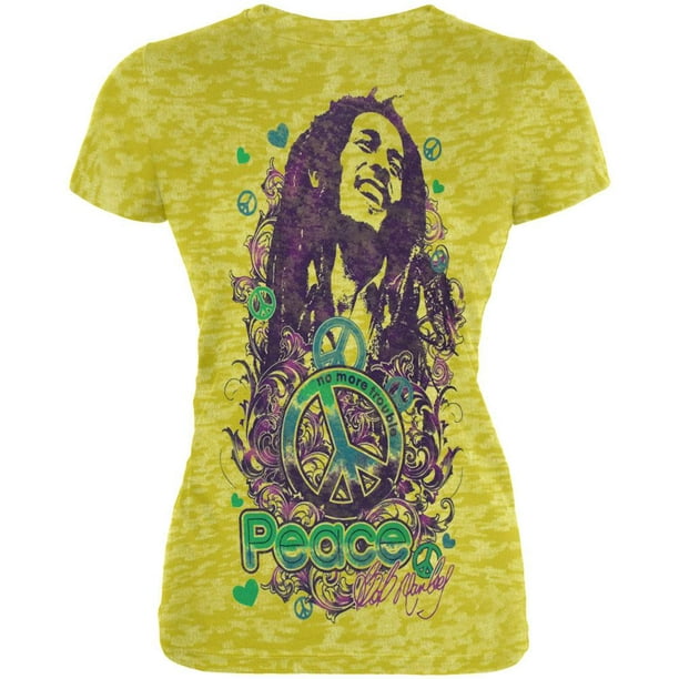 Bob Marley - T-Shirt Burnout Pacifiste Juniors