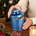 thumbnail image 3 of Christmas Decorative Storage Box, 9 Layer Round Blue Metal Gift Box, Christmas Party Decorations for Holiday Gifting and Treat Storage, 3 of 3