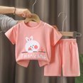 thumbnail image 4 of NOLDARES Newborn Toddler Baby Boy Outfits 2 Pieces Round Neck Short Sleeve Tee Casual Pocket Rolled Shorts Truck Dino Graphic Clothes(Pink,9-18 M), 4 of 4