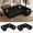 Black, variant on Gacale 106" Modular Sectional Sleeper Sofa, 7 Seat U Shaped Pull Out Couch Bed with Storage Chaise, Modern Chenille Upholstered Convertible Sofa for Living Room Apartment, White