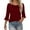 Red, variant on aidice Shirts for Women Casual Round Neck 3/4 Length Sleeve Ruched Comfy Fitting Solid Color Tee Shirts