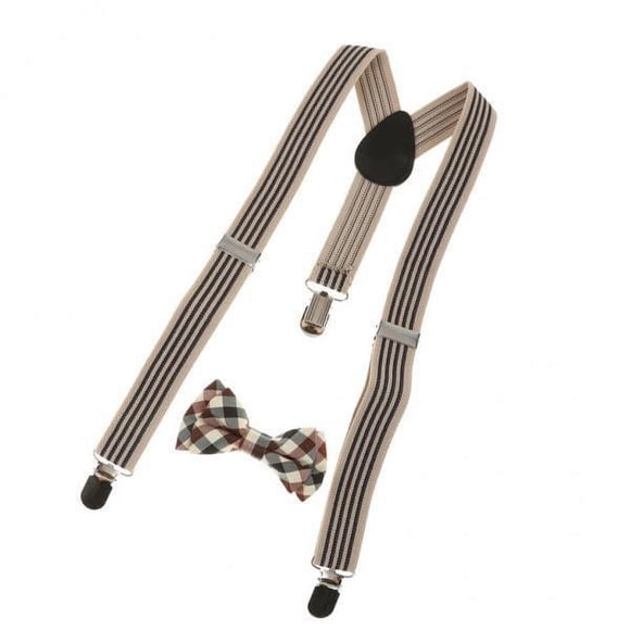 Elegante y versátil conjunto de tirantes y lazo para bebés y niños pequeños. 2.5 x 65cm