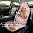 thumbnail image 4 of Yuyamidu Cute Sloth Car Seat Covers Waterproof Front Seat Covers Strawberry Automobile Front Seat Cover Easy to Install Car Interior Automotive Universal Fit Most Cars, Pink, 4 of 7