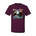 thumbnail image 2 of Wild Bobby, Born To Be Free Blad Eagle and American Flag Cars and Trucks Men's Graphic T-Shirt, Maroon, 2XL, 2 of 3