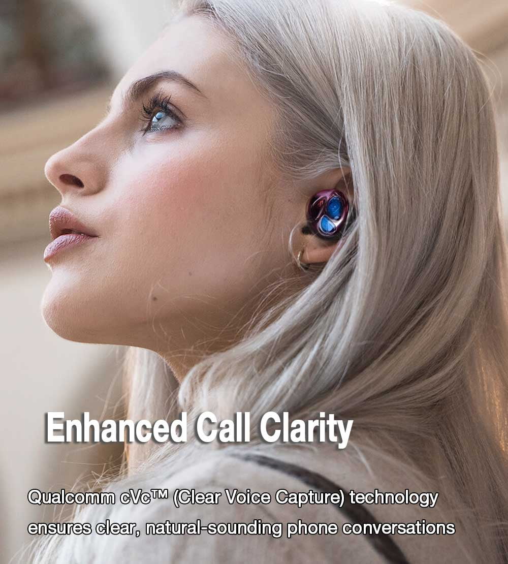 Wireless In-Ear Earbuds for Men Women,Bluetooth 5.0 Bass Boost TWS Earphones IPX5 Waterproof,32-Hour Play Time Smart Touch Headset Earbuds