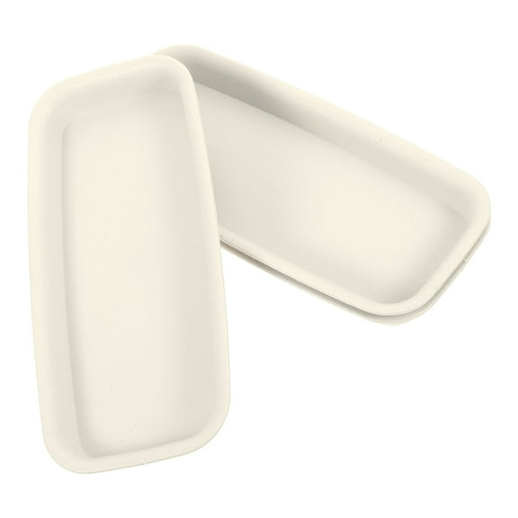 Beaupretty 3Pcs Flower Pot Saucer Oblong Plastic in White for Homeowners Gardening