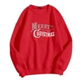 thumbnail image 4 of IWRICH Women's Merry Christmas Oversized Pullover Sweatshirt Lightweight Holiday Xmas Tee Shirts 3-Red M, 4 of 4