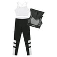 thumbnail image 2 of iiniim Junior Kids 3pcs Fitness Sports Suit Gym Exercise Running Workout Set for Girls 6-16 White 14, 2 of 7