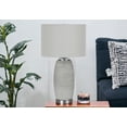 thumbnail image 2 of 25" Gray and Silver Ceramic Cylinder Table Lamp With Gray Drum Shade, 2 of 5