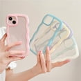 thumbnail image 4 of Wave Frame Clear Case for iPhone 14 Pro Max 6.7 inch, Curly Clear Phone Case, Cute Wavy Phone Case for Girl Slim Fit Shockproof Phone Cover Bumper Soft Pretty Case for Women - Black, 4 of 10