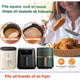 thumbnail image 5 of Large Air Fryer Disposable Paper Liner Round, 10 Inch  Liners Non-Stick Fryer Paper Pads Baking Paper  Grade for 7qt Power XL Air Fryer, Baking Roasting Microwave, 5 of 6