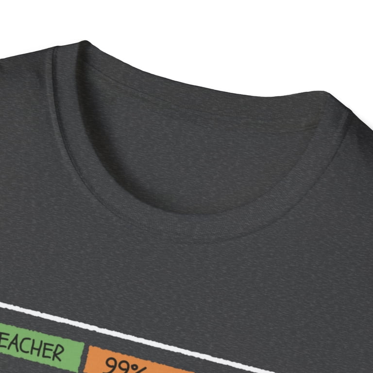 T-shirt Humour '1% Teacher 99% Social Worker' En Coton - Marque Gildan, Modèle 5000, Coupe Loose