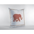 thumbnail image 2 of 16â Orange White Elephant Boho Suede Throw Pillow, 2 of 3