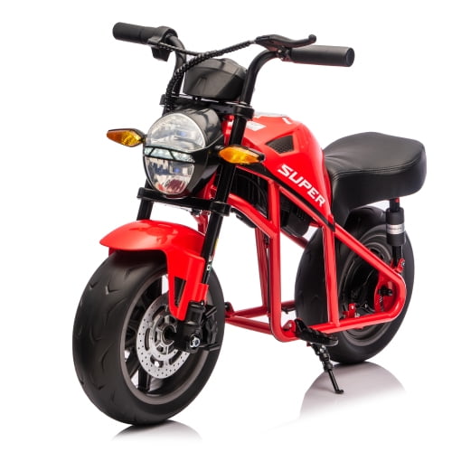 red 24V300W Kids Ride On XL Electric Toy Muscle Motorcycle with 14-inch wide EVA tires Music&Light