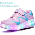 thumbnail image 2 of YAZI Kids Roller Shoes Boy Girl Sneakers with Wheels Become Sport Sneaker with Led for Christmas Birthday Children Show Gift, 2 of 14