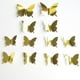thumbnail image 5 of Billuyoard 12/24 Uds pegatina de espejo para pared calcomanía mariposas 3D espejo pared arte fiesta boda hogar decoraciones mariposa nevera pared Decoración del hogar oro 12 piezas Billuyoard HA001498-02, 5 of 6