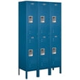 thumbnail image 2 of 12" Wide Double Tier Standard Metal Locker - 3 Wide - 5 Feet High - 12 Inches Deep - Blue - Unassembled, 2 of 3