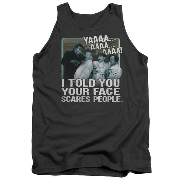 Three StoogeS/Scares People Adult Tank Top Charcoal