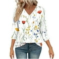 thumbnail image 2 of Boho Tops for Women Going Out Tops Trendy Concert 3/4 Sleeve Shirts Oversized Graphic Long Sleeve Blouses Dressy Casual, 2 of 5