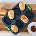 thumbnail image 5 of KQJQS Silicone French Bread Baking Pan – 8-Compartment Nonstick Baguette Mold with Perforated Bottom & Non-Slip Handles, 5 of 6