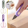 thumbnail image 1 of PPgejGEK Two In One Scissors Box Opener Cut Hand Multifunctional Home Students Paper-Cut Office Magnetic Suction ABS Stainless Steel Safety Scissors for Packaging Craft Stationery, 1 of 9