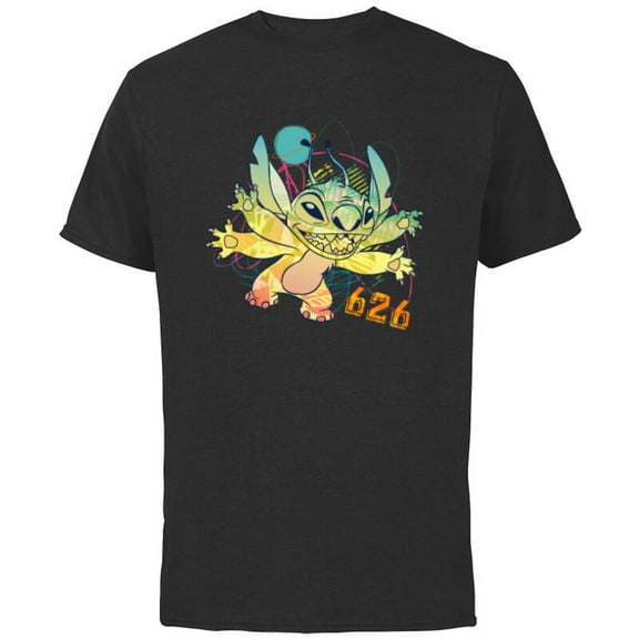 Disney Stitch Beach Vibes 626 Alien Fun in the Sun - Short Sleeve Cotton T-Shirt for Adults - Customized-Black