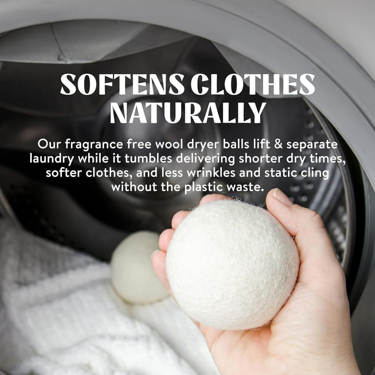 Cleancult Dryer Balls Reusable 100 New Zealand Wool Hypoallergenic Unscented 3 Pack