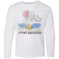thumbnail image 3 of Inktastic I Love My Babysitter Elephant Family Long Sleeve Youth T-Shirt, 3 of 5