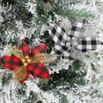 thumbnail image 2 of Sijiali Xmas Floral Fine Workmanship Decorative Plastic Red Black Plaid Fake Christmas Flower for Household, 2 of 10