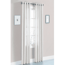 2 Piece Panel Faux Silk Solid Curtain Drapes With Grommets 55" Total Wide By 120" Length Solid Color No Pattern For Any Bedroom Or Patio Door Non Blackout Semisheer Panels See Thru H20 White