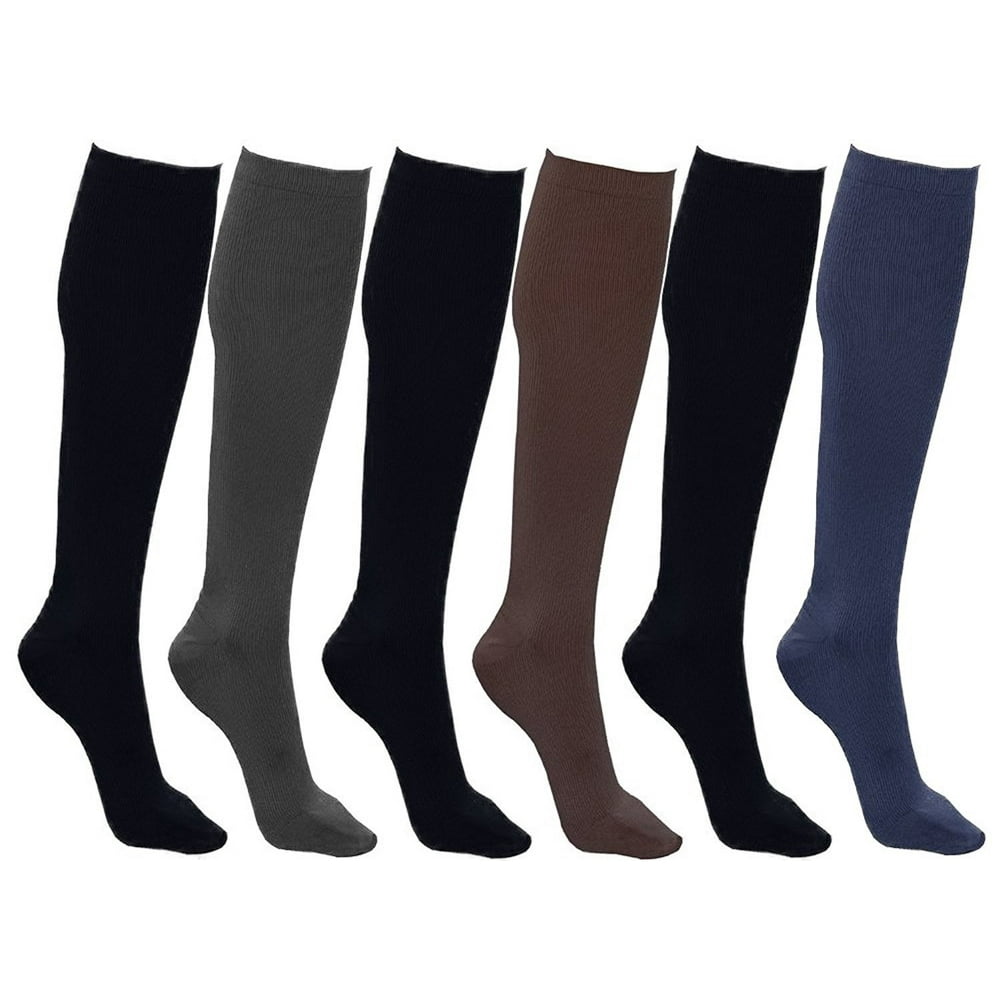 Winterlace Plus Size Women’s Trouser Socks, 6 Pairs, Opaque Stretchy