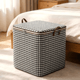 thumbnail image 4 of Fabric Storage Bag with Zipper, Foldable Large Storage Bin with Handles, Heavy Duty Moving Bags Printed Fabric Organizer for Clothes, Toys and Bed Sheets M/140L, 4 of 8