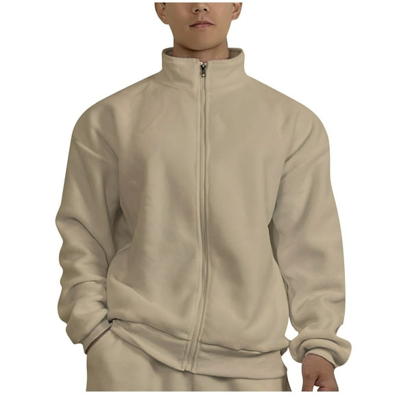 PuLe Men's Full Zip Fleece Jacket Lightweight Soft Cozy Mock Neck Outdoor Hiking Jackets Long Sleeve Casual Warm Coat with Pockets