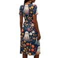 thumbnail image 5 of Halloween Dresses for Women Skeleton V Neck Bat Fall Wrap Dresses Witch Hat Short Sleeve Casual Wedding Guest Dress XL, 5 of 5