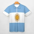 thumbnail image 3 of Argentina Flag Men Zipper T-shirt Summer Casual Short Sleeve T-shirt Top, 3 of 7