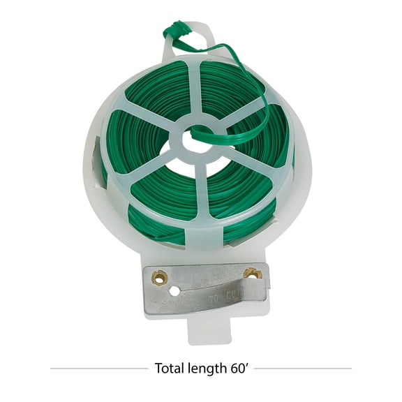 Panacea Metal Twist Tie With Dispenser 60 feet Total, Green Tie