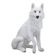 thumbnail image 4 of Ebros Gift 205” Sitting Alpha Albino White Wolf Garden Statue, Hand Painted, 4 of 10
