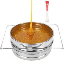 2 Pack Stainless Steel Honey Strainer & Filter - 9.4 Inch Dual Sieve Design with Scraper, Fits 5 Gallon Bucket for Beekeeping, Honey Extraction