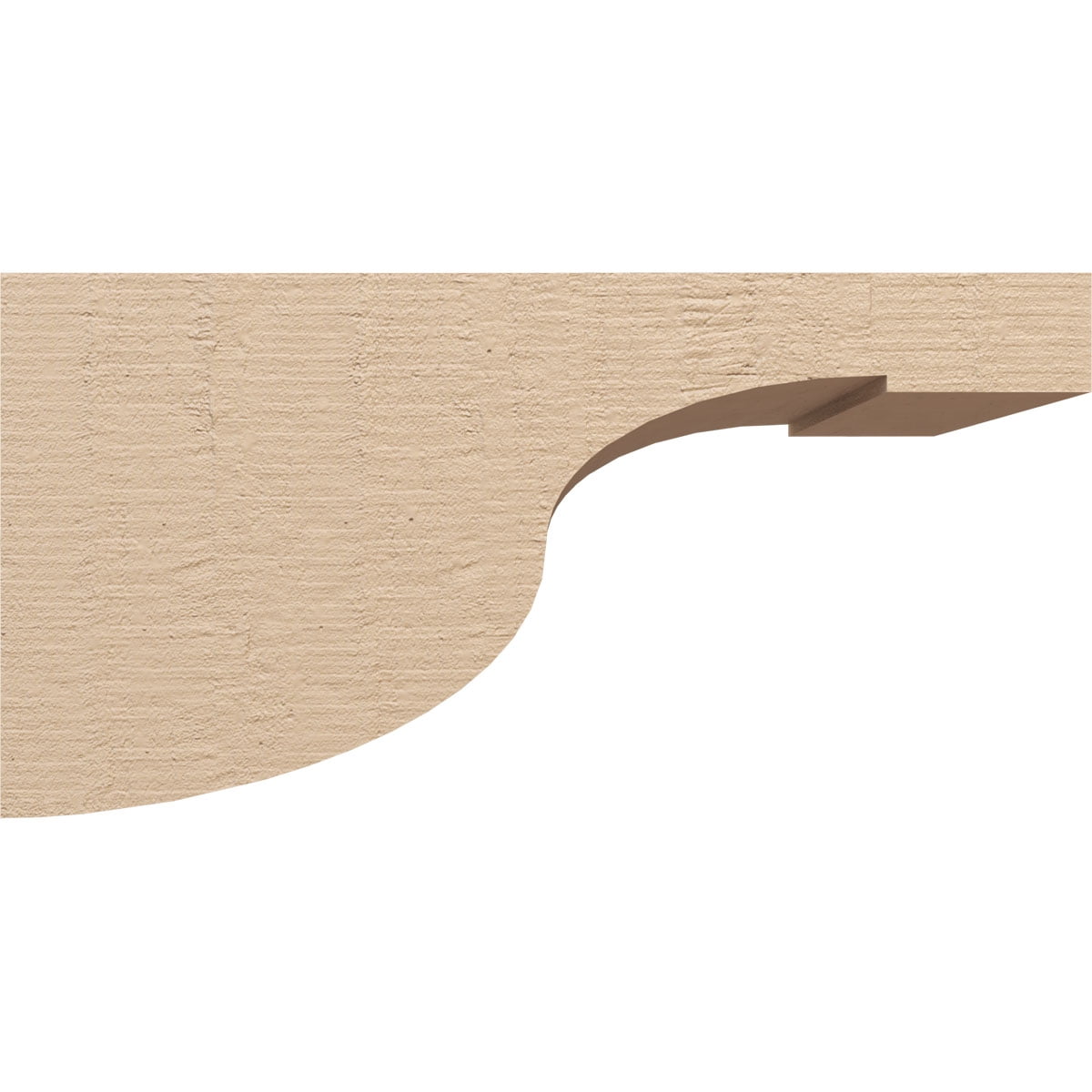 9"W x 18"D x 9"H Wide Del Monte Rough Cedar Woodgrain TimberThane Corbel, Primed Tan