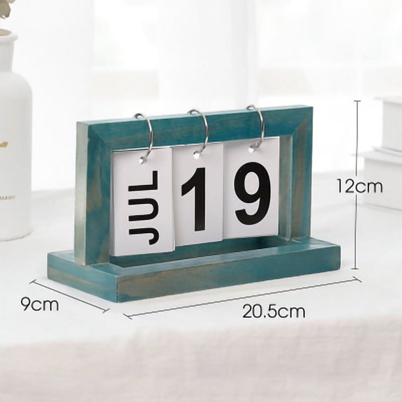 Calendario de escritorio Jadeshay Reutilizable de madera Rotativo