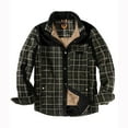 thumbnail image 2 of UVEASISHA Men's Flannel Jacket Fleece Lined Plaid Shirt Jackets Winter Cotton Casual Long Sleeve Button Down Coat Thick Warm Outwear with Pocket 90% off Clearance Sale,Army Green,2XL, 2 of 9