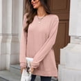 thumbnail image 5 of ManxiVoo Contemporary Loose Fit Long Sleeve Slit Hem T-Shirt for Women Everyday Comfort Essential Soft Knit Top Autumn Winter Fashion 2025 L Size, 5 of 7