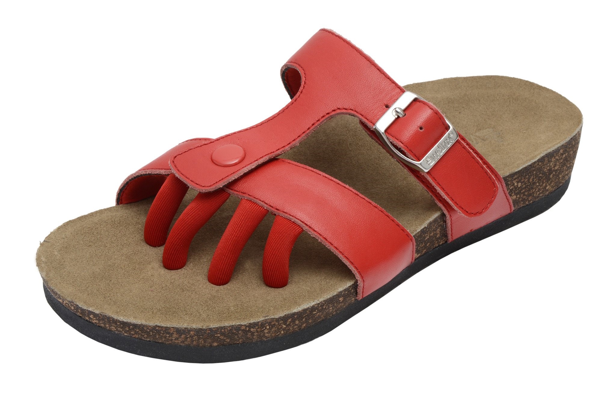 red casual sandals