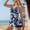 Dark Blue, variant on YTCAMLO 2 Piece Tankini Swimsuits for Women Trendy Tropical Floral V Neck Tankini Top with Boyshorts Lightweight Quick Dry Bathing Suits, Green1 L