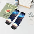 thumbnail image 7 of Pofeuu Moonlit Blue Wolf Print 30cm Socks, Adult Running Hiking Socks for Youth and Adult, 7 of 7